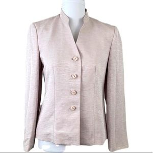 Talbots Pale Pink Silk Linen Jacket size 2 Petite